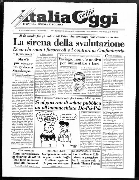 Italia oggi : quotidiano di economia finanza e politica